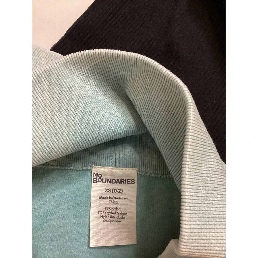 Zara and No Boundaries Ribbed Seamless Biker Shorts Bundle Black Sage Green XS S - Picture 3 of 4